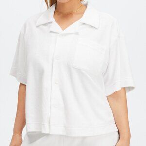 Fabletics Island Terry Boxy Button Up